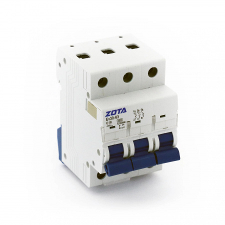 АВТ. Выключатель ZOTA Ev30-63N 3P 6kA 16A C 